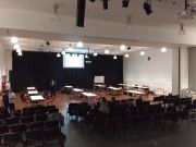 old hall set up for quiz